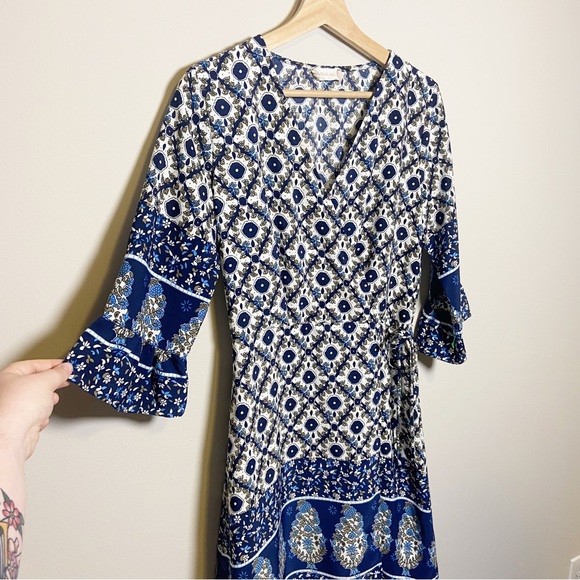 Altar'd State Navy and White Faux Wrap Dress - Picture 9 of 10